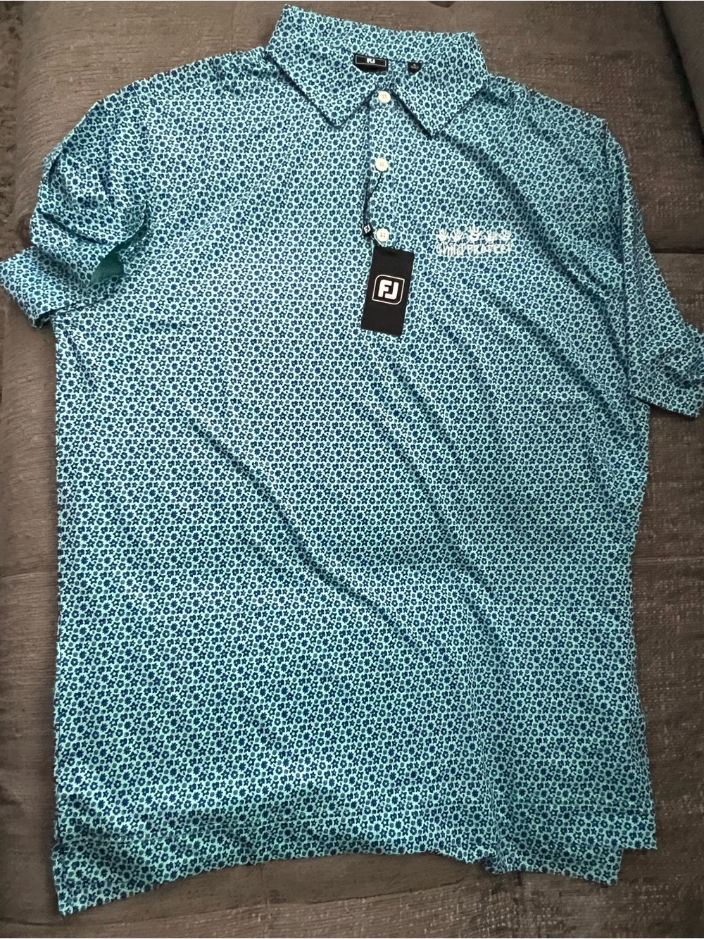 FootJoy Men’s Teal Geo-Print Golf Polo m2